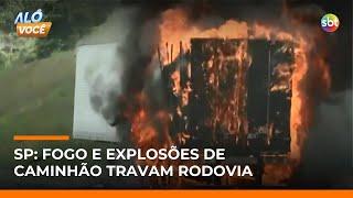 Caminhão pega fogo e provoca explosões no Rodoanel em Osasco (SP) | #AloVoce