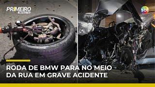 BMW bate em poste e fica destruída; roda foi parar no meio da rua | #PrimeiroImpacto
