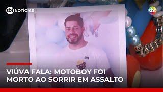 “Vivendo pelo meu filho”: viúva de motoboy morto após sorrir em assalto fala do caso | #SBTNotícias