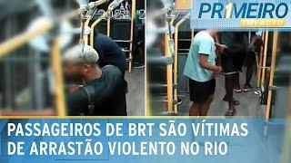 Bandidos fazem arrastão dentro de ônibus do BRT no Rio | Primeiro Impacto (03/01/25)