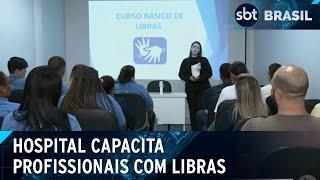 Hospital no Rio de Janeiro capacita profissionais para atendimento em libras | SBT Brasil (14/12/24)