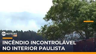 Incêndio atinge Floresta Nacional em Iperó (SP) e mobiliza bombeiros há 24 horas | #SBTNotícias