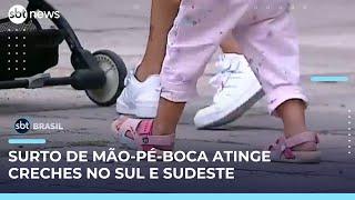 Surto de Síndrome Mão-Pé-Boca preocupa creches no Sul e Sudeste do Brasil | #SBTBrasil 