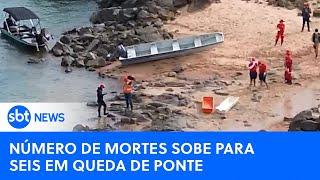 Sobe para seis o número de vítimas em queda de ponte no Tocantins