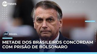 Prisão de Bolsonaro tem apoio de 50% e oposição de 43%, aponta Datafolha | #SBTBrasil