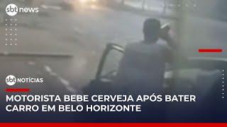 Motorista bebe cerveja após bater carro: "só para desestressar" | #SBTNotícias (04/06/25)