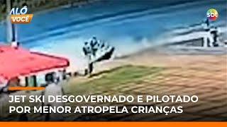 Jet ski desgovernado atropela duas crianças em lagoa; piloto era menor | #AloVoce