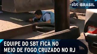 Equipe do SBT presencia tiroteio entre policiais e traficantes no Rio | SBT Brasil (28/05/24)