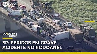 SP: Acidente com caminhões no Rodoanel deixa 5 feridos | Primeiro Impacto (30/05/25)