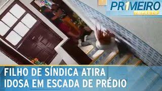 Síndica agride e atira idosa em escada de prédio no Rio | Primeiro Impacto (04/02/25)