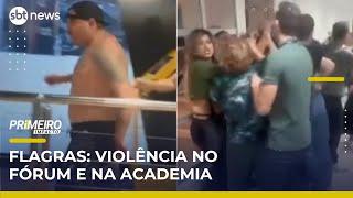 Homem com tornozeleira agride em academia e mulheres brigam em fórum | Primeiro Impacto (30/05/25)