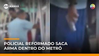 PM da reserva saca arma após discussão em vagão do metrô em Salvador | #SBTManhã