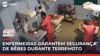 Enfermeiras protegem recém-nascidos durante terremoto em hospital da Índia | #AquiAgora