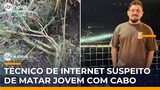 Cabo de fibra óptica liga feminicídio ao namorado da vítima, técnico de internet | #SBTManhã