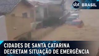 Regiões de SC estão em alerta para temporais e deslizamentos | SBT Brasil (17/01/25)