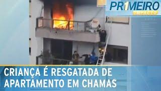 Menino é resgatado de apartamento em chamas, em Farroupilha (RS) | Primeiro Impacto (20/05/24)