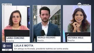 Lula discute PL da anistia em almoço com Hugo Motta