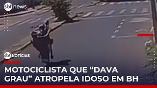 Motoqueiro que dava 'grau' atropela e mata idoso de 87 anos | #SBTNoticias