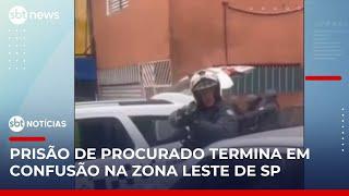 SP: Prisão de procurado termina em confusão; moradores denunciam violência | #SBTNoticias