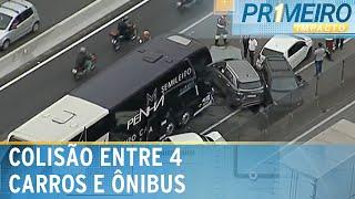 Engavetamento na Rodovia Dutra envolve seis veículos em Guarulhos (SP) | Primeiro Impacto (21/11/24)