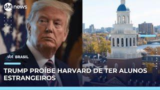 Trump derruba certificação que permite Harvard aceitar alunos imigrantes | SBT Brasil (22/05/25)