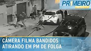 Veja o momento em que bandidos atiram em PM de folga no RJ 