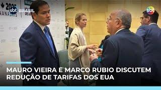 Mauro Vieira se reúne com Marco Rubio para negociar redução de tarifas dos EUA