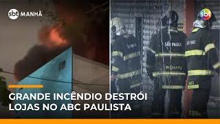 Incêndio de grandes proporções destrói lojas em São Bernardo do Campo (SP) | #SBTManhã