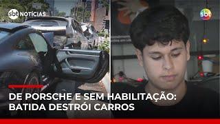 Motorista sem habilitação bate Porsche em acidente com mais dois veículos em SP | #SBTNotícias