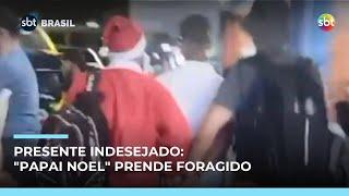 Policial disfarçado de Papai Noel prende foragido em rodoviária de Porto Alegre | #SBTBrasil