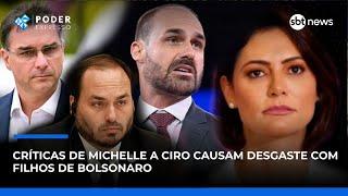Críticas de Michelle a Ciro causam desgaste com filhos de Bolsonaro