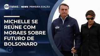 Michelle se reúne com Moraes sobre pedido de prisão domiciliar para Bolsonaro | #NewsPrimeiraEdição