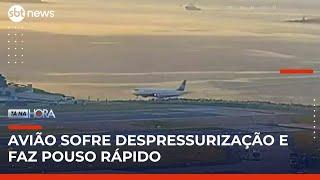 Avião sofre despressurização após problema técnico e faz pouso rápido no Rio de Janeiro | #TanaHora