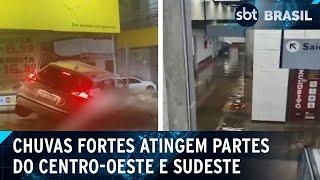 Fortes chuvas no DF atingem hospital e estação de metrô | SBT Brasil (25/11/24)