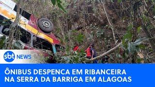 Ônibus despenca em ribanceira na Serra da Barriga em Alagoas