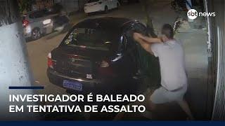 Policial civil que passeava com cachorro é baleado em tentativa de assalto em SP | #SBTNews