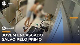 Susto: Adolescente de 14 anos salva primo engasgado | #SBTManhã