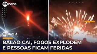 Balão gigante explode na zona oeste do Rio e moradores relatam feridos | #SBTManhã