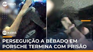 Homem embriagado em Porsche é preso após perseguição policial em SP | #SBTManhã
