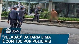 SP: Homem é flagrado nu, na Av. Faria Lima, após suposta demissão | #SBTNews Manhã (14/03/25)