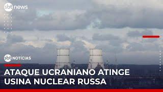 Ataque da Ucrânia atinge usina nuclear russa e provoca incêndio em terminal portuário | #SBTNotícias
