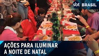 Ações solidárias iluminam véspera de Natal | SBT Brasil (24/12/24)