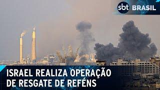 Exército israelense faz operação para resgatar reféns do Hamas | SBT Brasil (08/06/24)