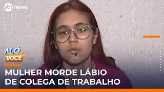 Briga entre colegas termina com mordida no lábio após discussão em bar | #AloVoce