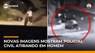 Novas imagens mostram momento em que policial atira em morador de rua em SP | #SBTManhã