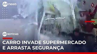 Motorista perde controle da direção e invade mercado em  Foz do Iguaçu | #SBTNoticias