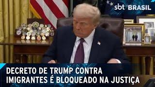 Juiz dos EUA bloqueia decreto de Trump que derruba cidadania por nascimento | SBT Brasil (23/01/25)