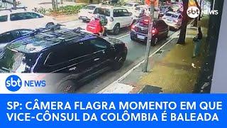 Câmera flagra momento em que vice-cônsul da Colômbia é baleada em São Paulo