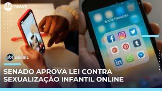 Senado aprova projeto que combate sexualização infantil em plataformas digitais | #SBTBrasil 