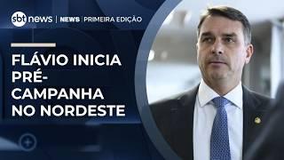 Flávio leva pré-campanha ao Nordeste mirando eleitorado de Lula | #NewsPrimeiraEdição